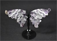 Amethyst Crystal Winged Metal Butterfly