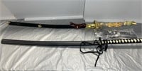 (2) SAMURAI THEMED FANTASY SWORDS