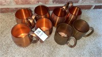 Copper mugs- lot of 8