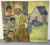 Black Americana Oil Painting 1968