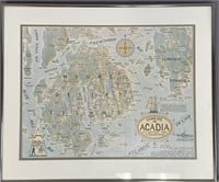 Acadia National Park Framed Map 1966