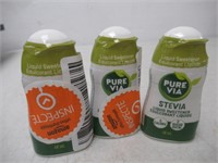 (3) "As Is" PURE VIA Stevia Liquid 43 ml