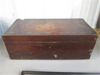 18”x9” Wooden Box 2 Drawers Inside + Lock