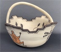 Zuni Heartline Deer Prayer Bowl with Handle by