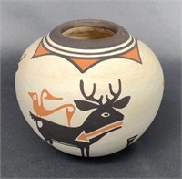 Zuni Heartline Deer Pottery by Carlos Laate