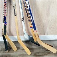 6 bâtons de hockey gauchers en bonne condition