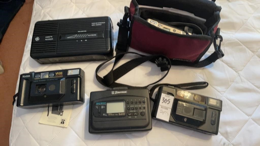 Vintage cameras - variety & cassette recorder -