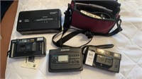 Vintage cameras - variety & cassette recorder -
