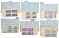 7 Sets of US Postal Stamp plates. Stamp #'s