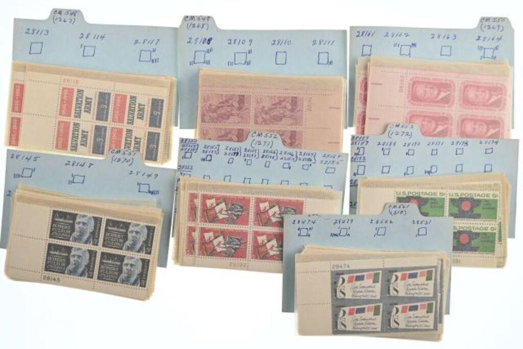7 Sets of US Postal Stamp plates. Stamp #'s: