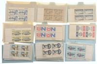 9 Sets of US Postal Stamp plates. Stamp #'s: