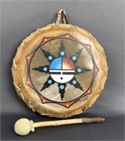 Beautiful Zuni Pueblo Drum by Clayton Eoaakie