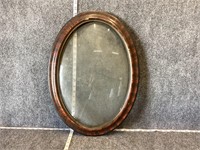 Old Wood Oval Frame with Glass