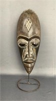 Carved African Tribal Mask on Stand