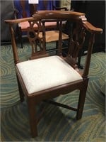 Decorative Wood Upholstered Corner Chair