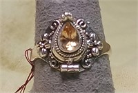 Sterling Silver Poison Ring 9.5