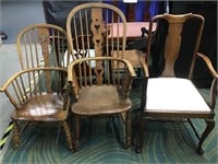 Old Decorative Wood Chairs Bundle 3