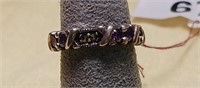 Sterling Silver Amethyst/Marcasite Ring size 7.5