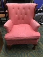 Wood Upholstered Chair with Claw Feet