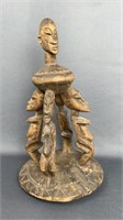 African Sculpture with 4 Women and a Head on Top