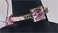 Pink Ice/Marcasite Sterling Silver size 7.25