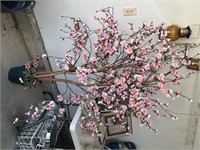 Potted Faux Flowering Tree