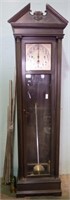 GLASS FRONT ORNATE FACE GRANDFATHER CLOCK 20x79
