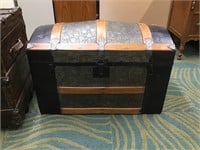 Old Wood and Stamped Metal Trunk