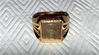 Mans 750 gold (18k) initial ring