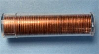 Roll of 1965 circulated Canadian Pennies