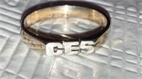 Mans 925 sterling initial ring