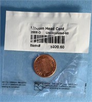 2008-D Lincoln Head US penny uncirculated