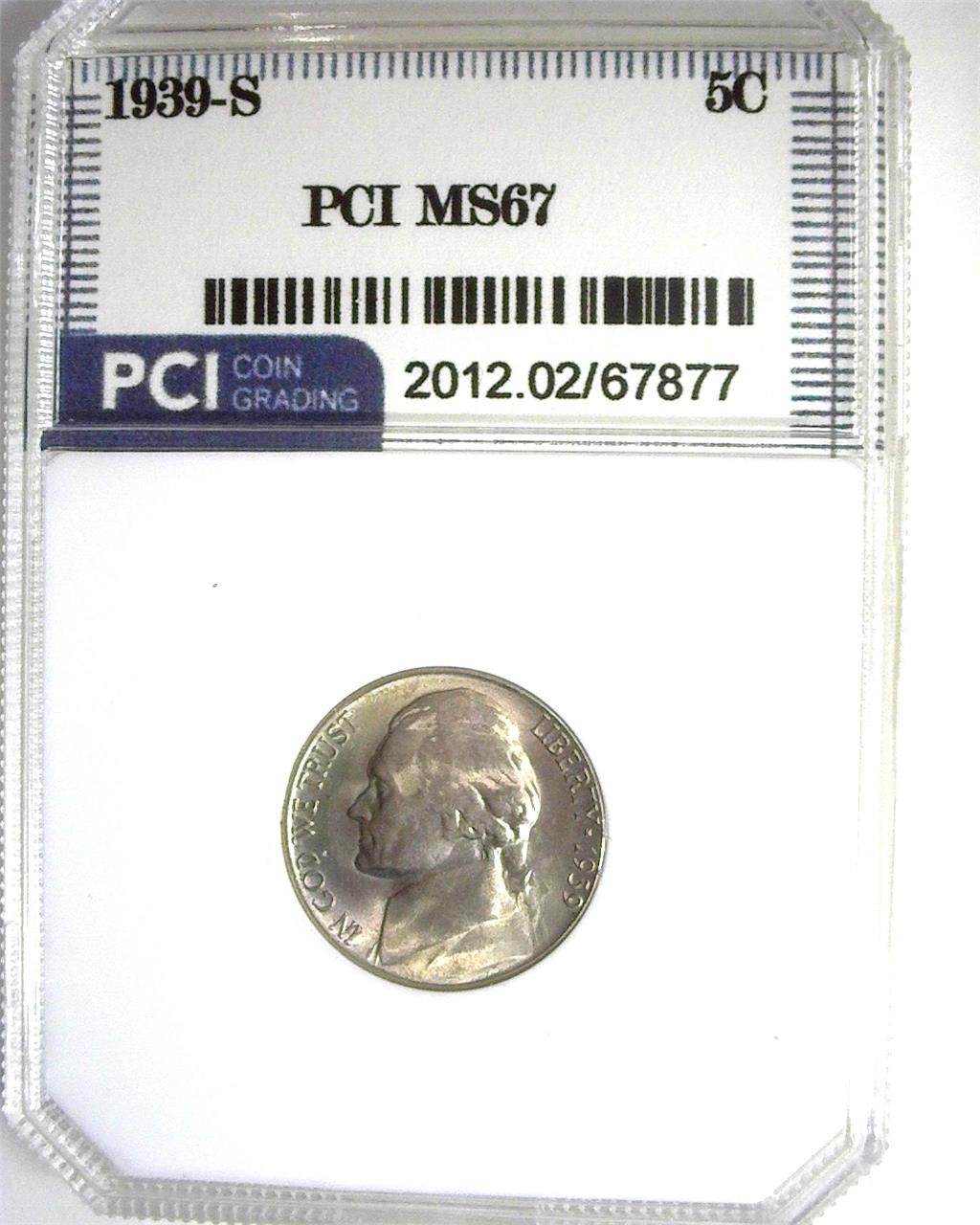 1939-S Nickel MS67 LISTS $250