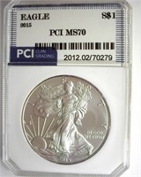 2015 Silver Eagle PCI MS70