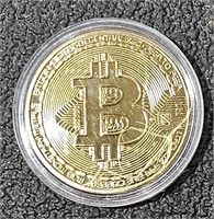 2013 BIT Coin 1oz .999 Fine Copper Gold Plated