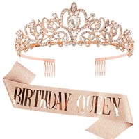 "Birthday Queen" Sash & Rhinestone Tiara Set COCI