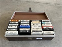 Eight Track Tapes in Carrying Case