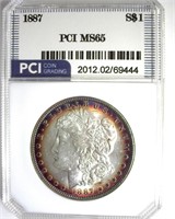 1887 Morgan PCI MS65 Great Rim Color
