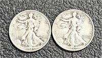 Walking Liberty Half Dollars 1940 & 1945