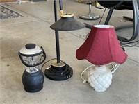 2 Electric Table Lamps, Camping Lantern (battery)