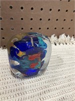 Art glass fish paper weight