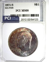 1971-S Silver Ike MS68 LISTS $6500