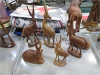 6 Carved Wooden Animals.