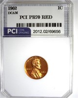 1962 Cent PR70 DCAM RD LISTS $1600 IN 69 DC