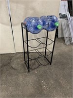 Water bottle storage rack and 2 bottles  - hold 8