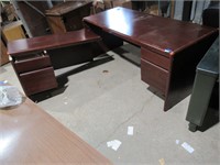 L shaped desk, lots of damage