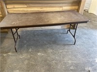 Brown folding table