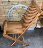 Wicker emporium folding wood chair. Good condition
