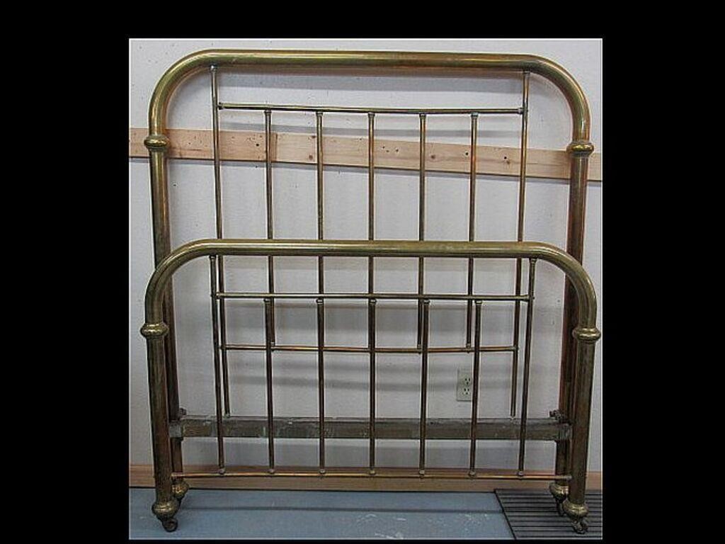 VERY NICE ANTIQUE BRASS BED W/ EXTENDED LENGTH