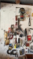 Wall lot of hand tools only everything hanging